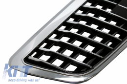 Front Grille suitable for Mercedes S-Class W221 Facelift (2010-2013) Vertical Design-image-6057504