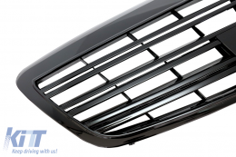 Front Grille suitable for Mercedes S-Class W221 Facelift (2010-2013) S65 Design Piano Black-image-6091114