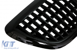 Front Grille suitable for Mercedes S-Class W222 X222 (2014-2020) Vertical Design Piano Black-image-6081933