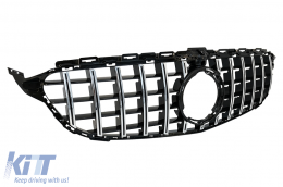 Front Grille suitable for Mercedes W205 Sedan S205 T-Modell A205 Cabriolet C205 Coupe Facelift (03.2018-2020) with 360 Camera Chrome-image-6083285