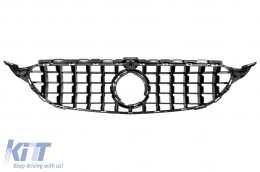 Front Grille suitable for Mercedes W205 Sedan S205 T-Modell A205 Cabriolet C205 Coupe Facelift (03.2018-2020) with 360 Camera Chrome-image-6083287