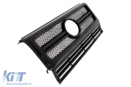 Front Grille suitable for Mercedes W463 G-Class (1990-2012) New G65 G63 Design Piano Full Black Edition-image-6021072