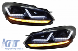 Front Grille suitable for VW Golf VI (2008-2012) with Osram Xenon Headlights LED Dynamic Sequential Turning Lights R20 Design-image-6031763