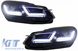 Front Grille suitable for VW Golf VI (2008-2012) with Osram Xenon Headlights LED Dynamic Sequential Turning Lights R20 Design-image-6031764