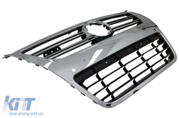 Front Grille suitable for VW Passat 3C (2007-2010) Full Chrome only for R36 OEM Bumper with PDC-image-5991110