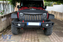 Front Grille with CREE LED Headlights Angel Eye and Turn Signal Light suitable for Jeep Wrangler Rubicon JK (2007-2017)-image-6068820