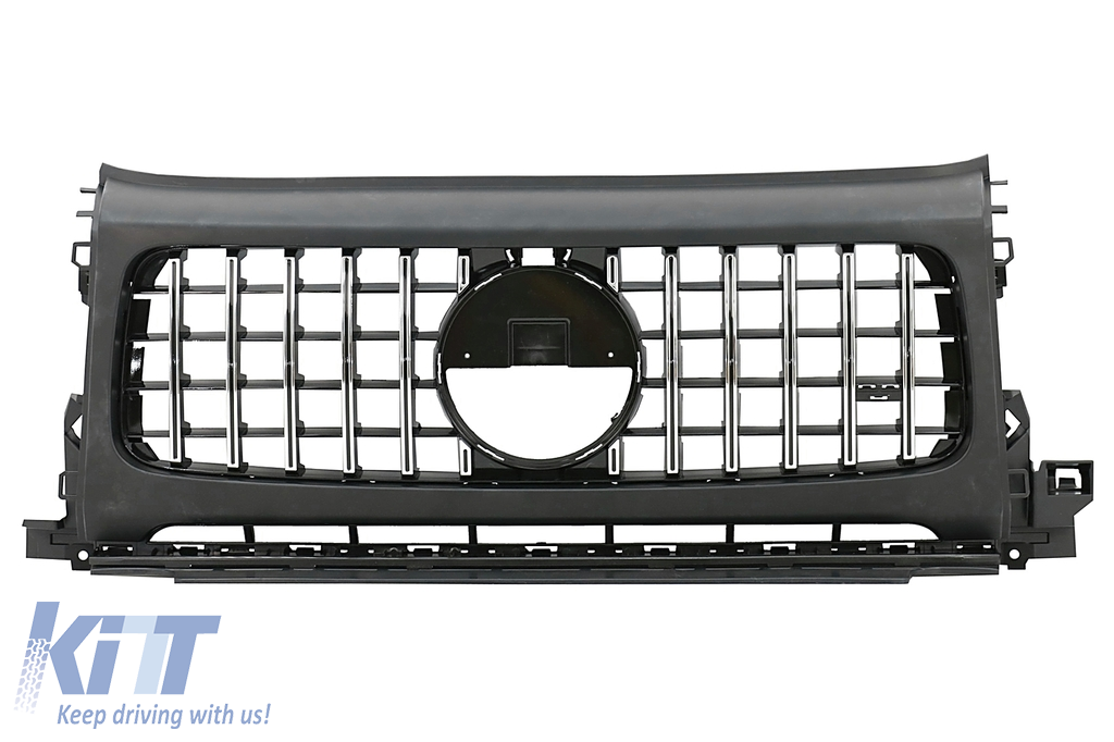 Front Grille with Headlights Covers suitable for Mercedes G-Class W464  W463A G63 AMG (06.2018-Up) GT-R Panamericana Design 