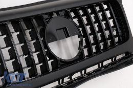 Front Grille with Headlights Covers suitable for Mercedes G-Class W464 W463A & G63 AMG (06.2018-Up) GT-R Panamericana Design Piano Black-image-6091910