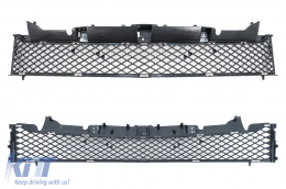 Front Grille with Lower Grille Mesh suitable for Mercedes SLK-Class R172 (2011-2015) GT-R Panamericana Design Black-image-6090214