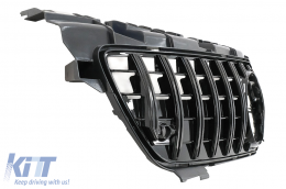 Front Grille with Lower Grille Mesh suitable for Mercedes SLK-Class R172 (2011-2015) GT-R Panamericana Design Black-image-6090216