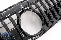 Front Grille with Lower Grille Mesh suitable for Mercedes SLK-Class R172 (2011-2015) GT-R Panamericana Design Black-image-6090218