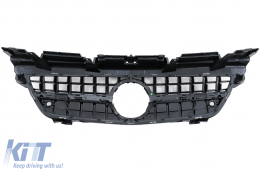 Front Grille with Lower Grille Mesh suitable for Mercedes SLK-Class R172 (2011-2015) GT-R Panamericana Design Black-image-6090220