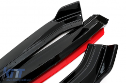 Fronte Labbro Estensione Spoiler per VW Golf 7.5 Facelift 2017-2020 Nero lucido & Rosso-image-6071957