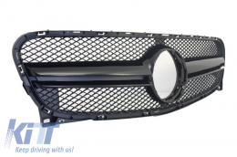 Frontgrill für MERCEDES GLA-Klasse X156 2014-2016 GLA45 Design Schwarz-image-6011551