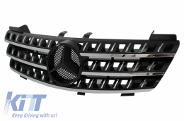 Frontgrill für Mercedes ML W164 2005-2008 Schwarz Chrom-image-6055884