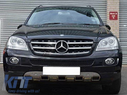 Frontgrill für Mercedes ML W164 2005-2008 Schwarz Chrom-image-6055889