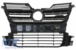 Frontgrill für VW Golf 5 V 2003-2009 R32 Look Chrom Glänzend schwarz-image-6028648