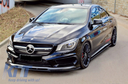 Frontspoilerlippe für Mercedes CLA45 C117 X117 13-16 Glänzend Schwarz-image-6038080