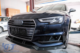 Frontstoßstange Add-On Spoiler Lippe für Audi A4 B9 8W S-Line 2016-2018 Carbon Look-image-6078224