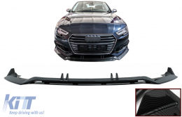 Frontstoßstange Add-On Spoiler Lippe für Audi A4 B9 8W S-Line 2016-2018 Carbon Look-image-6078272