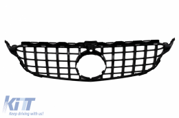 Frontstoßstange für Mercedes C W205 S205 A205 C205 14-18 C63 Look Gitter Schwarz-image-6101270