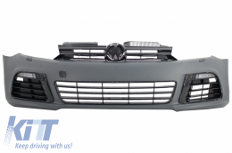 Frontstostange für VW Golf 6 Mk6 VI 2008-2013 Look LED Scheinwerfer NBL Gitter-image-6052974