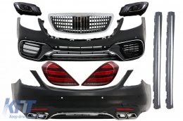 Full Convesion Body Kit suitable for Mercedes S-Class W222 Facelift (2013-06.2017) S63 Look with LED Lights - COCBMBW222AMGS63FSSFGFL