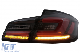 Full LED Bar Taillights suitable for BMW 5 Series F10 (2011-2017) Black Line Dynamic Sequential Turning Signal-image-6096154