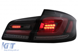 Full LED Bar Taillights suitable for BMW 5 Series F10 (2011-2017) Black Line Dynamic Sequential Turning Signal-image-6096158