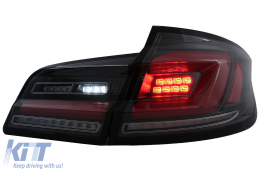 Full LED Bar Taillights suitable for BMW 5 Series F10 (2011-2017) Black Line Dynamic Sequential Turning Signal-image-6096161