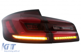 Full LED Bar Taillights suitable for BMW 5 Series F10 (2011-2017) Red Smoke Dynamic Sequential Turning Signal-image-6096172