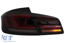 Full LED Bar Taillights suitable for BMW 5 Series F10 (2011-2017) Red Smoke Dynamic Sequential Turning Signal-image-6096174