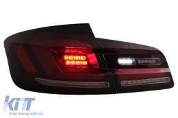 Full LED Bar Taillights suitable for BMW 5 Series F10 (2011-2017) Red Smoke Dynamic Sequential Turning Signal-image-6096179