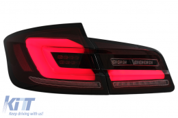 Full LED Bar Taillights suitable for BMW 5 Series F10 (2011-2017) Red Smoke Dynamic Sequential Turning Signal-image-6096182