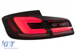 Full LED Bar Taillights suitable for BMW 5 Series F10 (2011-2017) Red Smoke Dynamic Sequential Turning Signal-image-6096184