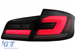 Full LED Bar Задни светлини , подходящи за BMW 5 Series F10 (2011-2017) Черен Line Динамичен Sequential Turning Signal-image-6096163