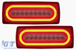 Full LED Barra luminosa Luci posteriori per Mercedes Classe G W463 1989-2015 rosso chiaro-image-6086336