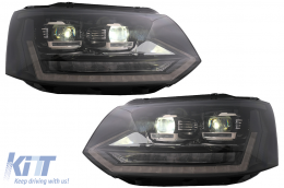 Full LED DRL Fari per VW Transporter Caravelle Multivan T5 2010-2015 Dinamico-image-6089363