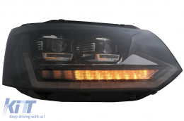 Full LED DRL Fari per VW Transporter Caravelle Multivan T5 2010-2015 Dinamico-image-6089367