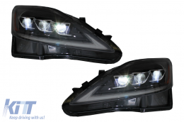 FULL LED DRL Headlights Dynamic Turn Light Signal suitable for LEXUS IS XE20 (2006-2013) Black Edition-image-6047676