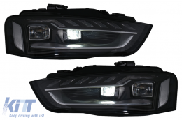 Full LED Fari per Audi A4 B8.5 Facelift 2012-2015 Dinamico Nero A4 B9.5 Look-image-6088123