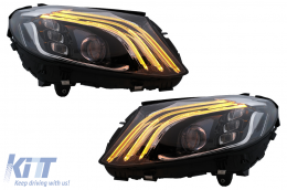 Full LED Fari per Mercedes Classe C W205 S205 2014-2020 LHD W222 Look-image-6091834