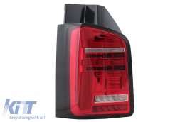 Full LED Hátsó Lámpa VW Transporter T6 (2015-2020) modellekhez, dinamikus irányjelző, piros átlátszó -image-6100422