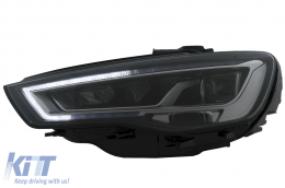 Full LED Headlights suitable for Audi A3 8V Pre-Facelift (2013-2016) Upgrade for Halogen with Sequential Dynamic Turning Lights LHD-image-6074900