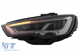 Full LED Headlights suitable for Audi A3 8V Pre-Facelift (2013-2016) Upgrade for Halogen with Sequential Dynamic Turning Lights LHD-image-6074901