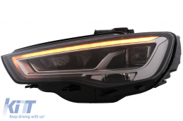 Full LED Headlights suitable for Audi A3 8V Pre-Facelift (2013-2016) Upgrade for Halogen with Sequential Dynamic Turning Lights LHD-image-6074902