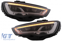 Full LED Headlights suitable for Audi A3 8V Pre-Facelift (2013-2016) Upgrade for Halogen with Sequential Dynamic Turning Lights LHD-image-6074903