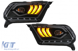 Full LED Headlights suitable for Ford Mustang V (2010-2014) with Dynamic Sequential Turning Light-image-6089477