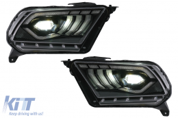 Full LED Headlights suitable for Ford Mustang V (2010-2014) with Dynamic Sequential Turning Light-image-6089481