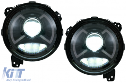 Full LED Headlights suitable for Jeep Wrangler IV JL/JLU (2018-up) Light Bar-image-6068750